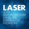LASER - Light Amplification by Stimulated Emission of Radiation acronym, technology concept background