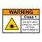 Laser radiation danger class 1 label icon, safety information symbol vector illustration