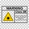 Laser radiation danger class 2M label icon, safety information symbol vector illustration