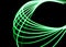 Laser Spirograph in green light expanded in a loop shape