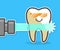 Laser teeth whitening concept.