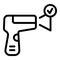 Laser thermometer illness icon, outline style