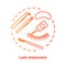 Lash extension blue concept icon. False eyelashes, permanent makeup idea thin line illustration. Cosmetology salon