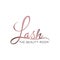 Lash logo design with rose golden gradient