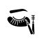 Lash making black glyph icon