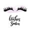 Lashes lettering vector illustration