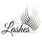 Lashes logo, sign, symbol for cosmetic salon, beauty shop, makeup artist, modern style, graceful