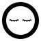 Lashs mascara make up concept silhouette icon in circle round black color vector illustration image solid outline style