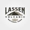 lassen volcanic logo design, mountain adventure travel vintage logo design