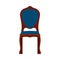 Ð¡lassic chair front view comfortable elegance brown stylish furniture vector icon. Vintage luxury seat interior room