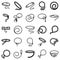 Lasso icons set, outline style