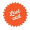 Last call stamp on white