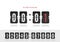 Last chance concept. Retro score board clock. Vintage flip clock time counter vector. Scoreboard countdown number font
