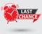 Last chance red label, last chance alarm clock , vector illustration