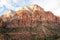 The last golden light on tallest peak in Zion National Park