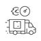 last mile delivery logistic manager line icon vector illustration