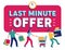 Last minute offer, flat vector illustration using discounts while shopping