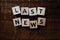 Last News alphabet letters on wooden background