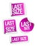 Last size clothing labels set