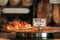 Last slice of Apricot tart on display at bakery