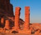 Last standing pillars of Napata`s temple of Amun at the foot of Jebel Barkal mountain at Karima, Sudan