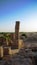 Last standing pillars of Napata`s temple of Amun at the foot of Jebel Barkal mountain , Karima, Sudan