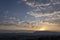 Last sun rays of the day on hills around Perugia in Umbria