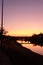 The Last Twilight of the Year over Nan River Bridge at Nan Province Thailand on 31 December 2022