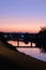 The Last Twilight of the Year over Nan River Bridge at Nan Province Thailand on 31 December 2022