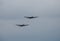 The last two remaining airworthy Avro Lancasters heavy bombers performing a duet in the skies