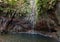 Last waterfall of the Twenty-five Fountains Levada hiking trail, Madeira Portugal