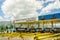 Latacunga, Ecuador September, 28, 2018: Outdoor view of area pay tolls on the toll road to enter at the city of