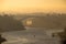 Late afternoon view of Douro River in Porto