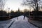 A late afternoon winter walk on Armstrong Bridge, Jesmond, Newcastle upon Tyne, UK