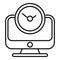 Late computer work icon outline vector. Asleep time