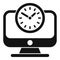 Late computer work icon simple vector. Asleep time