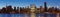 Late evening New York City skyline panorama