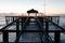 Late evening pier on the beach