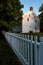 Late Evening View of Historic Building + White Fence - Shaker Village of Pleasant Hill - Kentucky