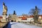 The late Snow in Prague - gothic Prague Castle