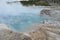 Late Spring in Yellowstone National Park: End of Excelsior Geyser Pool As Dense Steam Rolls Off in Midway Geyser Basin