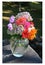Late summer bouquet in glass vase