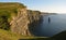 Late sunset famous irish cliffs of moher