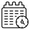 Late work calendar icon, outline style