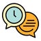 Late work chat icon vector flat