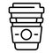 Late work coffee cup icon, outline style