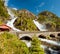 Latefossen twin waterfall in Odda Norway