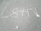 later written in shorthand in chalk on asphalt