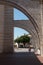 The lateral arches of the Basilica of St Claire Santa Chiara, Assisi, Italy