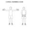 Lateral dumbbell raise workout exercise vector illustration outline